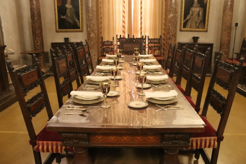 a table set for guests